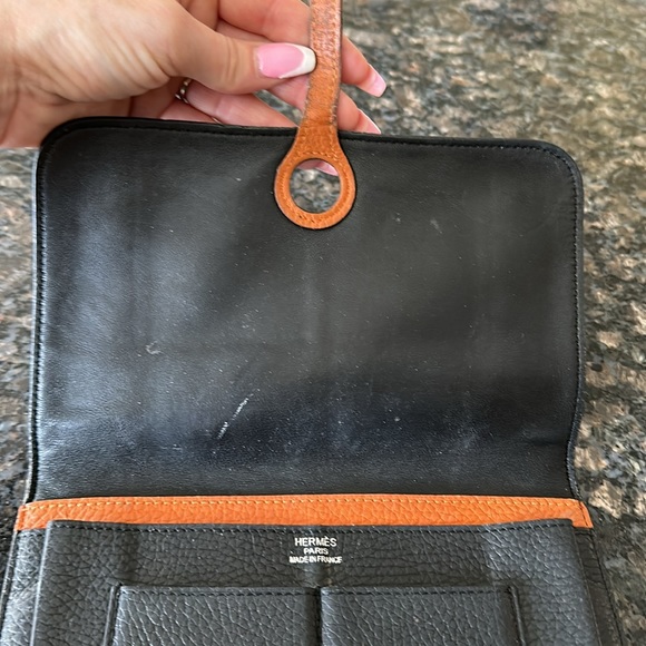 Hermes Dogon Gm bifold long black wallet - Picture 2 of 7